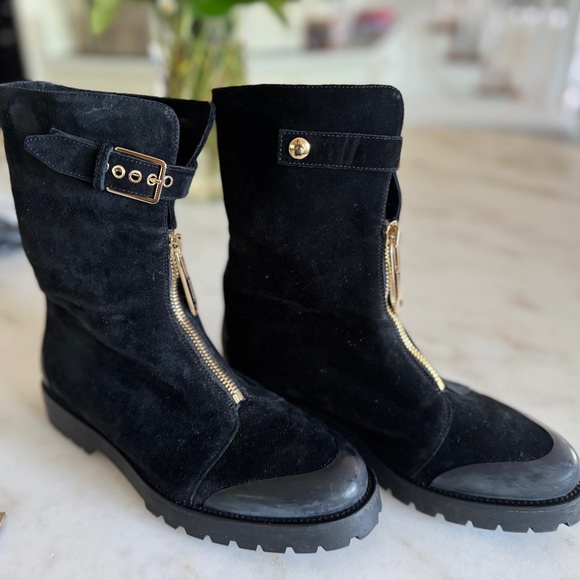 Burberry Quinsy Black Eomen's 8.5 38.5 Suede, leather, Boots - Picture 1 of 16